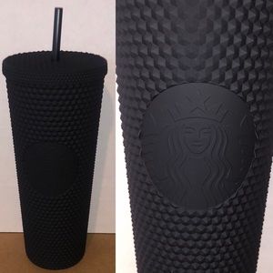 Matte Black Studded Starbucks Tumbler